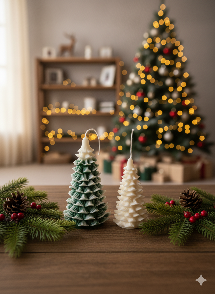 Handmade Christmas Tree Candles