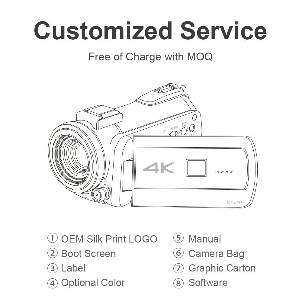 4K Professional 12X Optical Zoom Digital Camcorder WiFi Camera 3.1 Inch IPS Touch Screen Video Camera ORDRO AC5