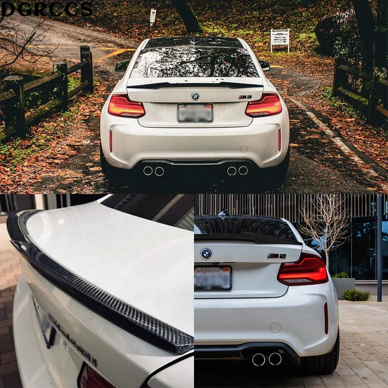 For BMW 2 Series F22 Coupe/F23 Convertible/M2 F87 M4 Style Carbon Fiber Rear Spoiler Trunk Wing 2014-2020 Carbon Fiber