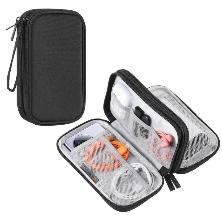 HAWEEL Electronic Organizer Double Layer Storage Bag for Cables Charger Power Bank Earbuds Electronics Accessories Travel Case