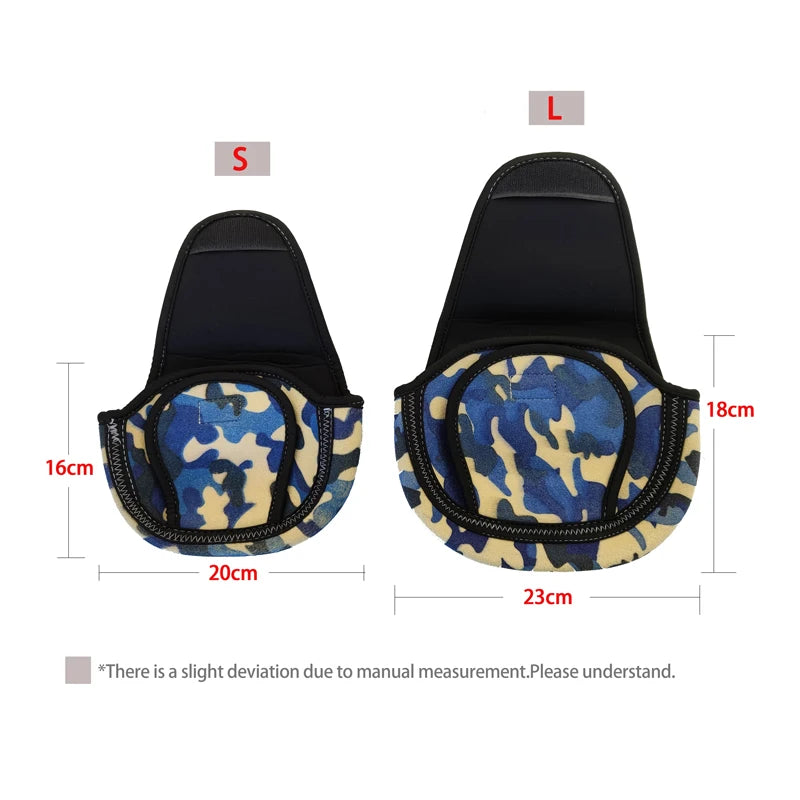 SBR Cloth Camouflage Spinning Fishing Reel Bag for Fishing Line Wheel Protection Spinning Reel Package Fishing Storage Bag