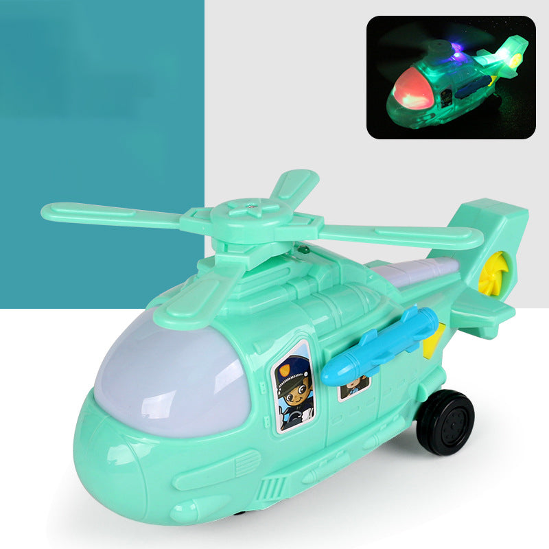 Electric Universal Colorful Music Fighter Model Toy Children's Plane Airplanes Helicopter Toys for Kids