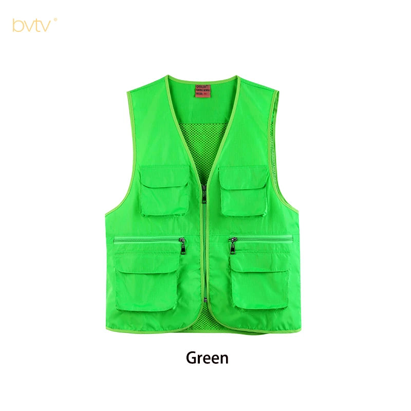 Custom Cargo Workwear Utility Fishing Mesh Multi Pocket Vest