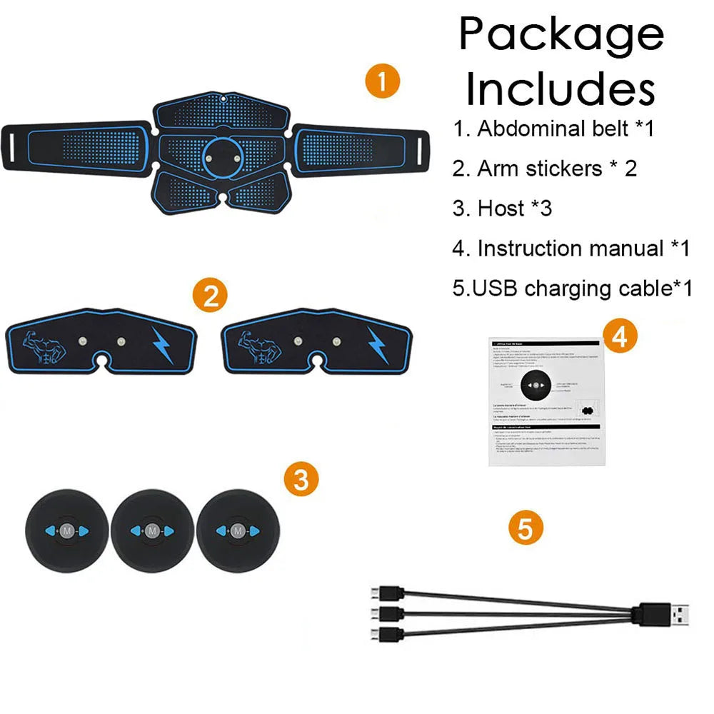 Abdominal Muscle Stimulator Trainer EMS Abs Fitness Equipment Training Gear Muscles Electrostimulator Toner Exercise at Home Gym