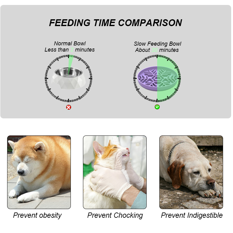 Pet Silicone Slow Feeder -snowflake Shaped Dog Bowl