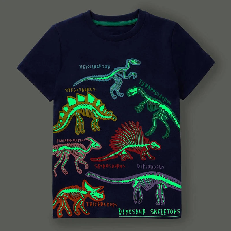 Little Maven Boys Clothes Luminous Dinosaur Baby Boys Sweatshirts Cotton Causal Noctilucous Children's Clothing for Kids