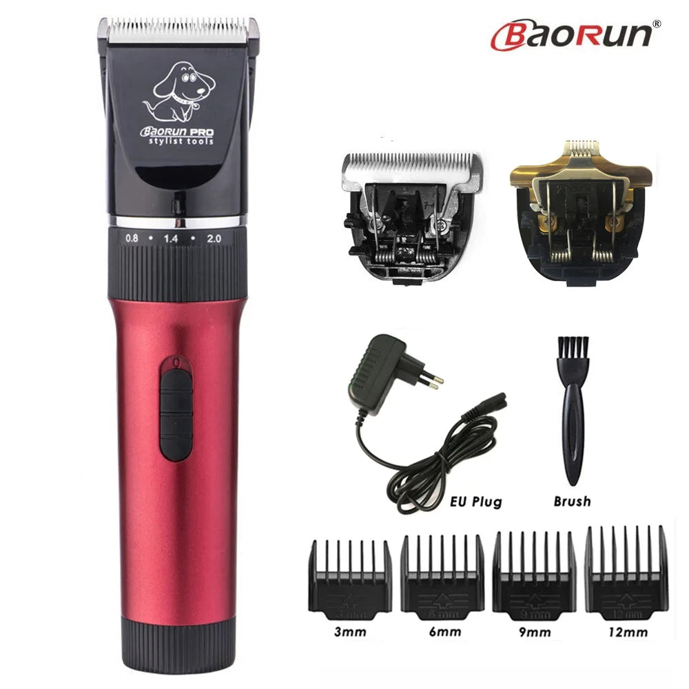BaoRun P6 Professional Dog Hair Trimmer Rechargeable Pet Cat Grooming Clipper Shaver Low-Noise Electric Cutters Haircut Machine