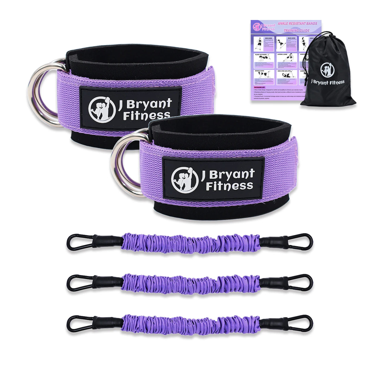 Ankle Resistance Bands With Cuffs Set 60LB 3 Different Pound Resistance Bands for Leg Glute Exercise Fitness Equipment