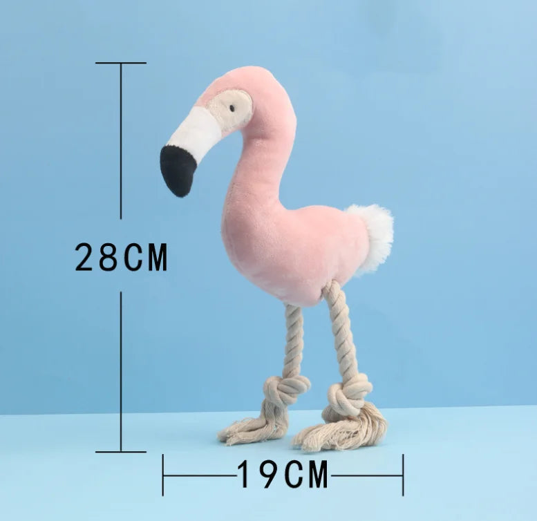 Pet Dog Squeaky Toys Interactive Cartoon Animal Flamingo Shape Dog Chew Toy Training Products Puppy Sound Toys for Small Meduim