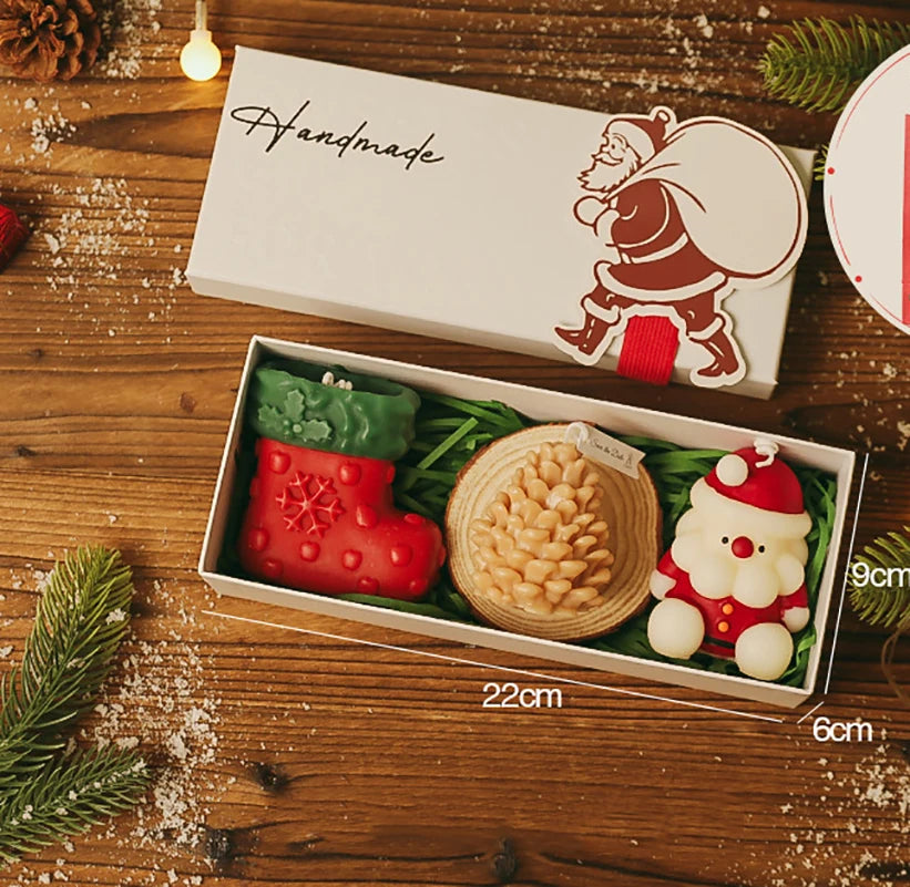Christmas Scented Candle Decorative Christmas Candle Gift Set Holiday Aroma Candle Festive for Gifting Dining Room Christmas