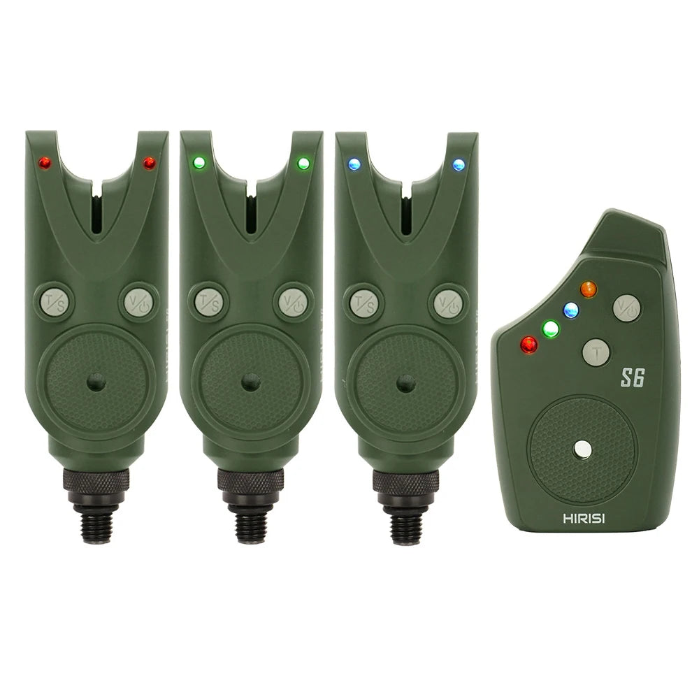 Hirisi Wireless Carp Fishing Alarm Set Waterproof, Fishing Bite Alarms Fishing Bite Indicator Fishing Accessories S5