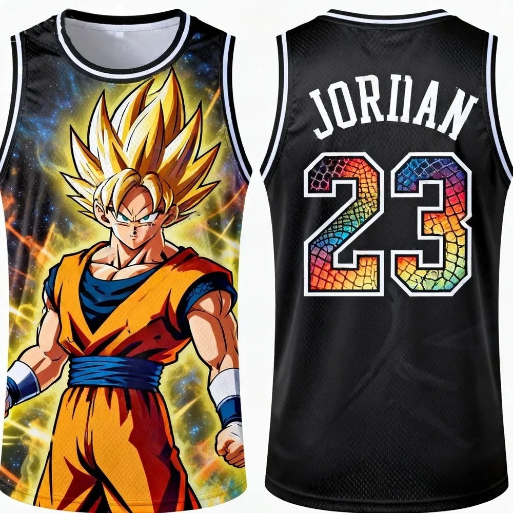 FamilyMatching 2026 New Version Dragon Ball Z Vegeta Special Edition Basketball Jersey Jordan Basketball Sports Vest Set my