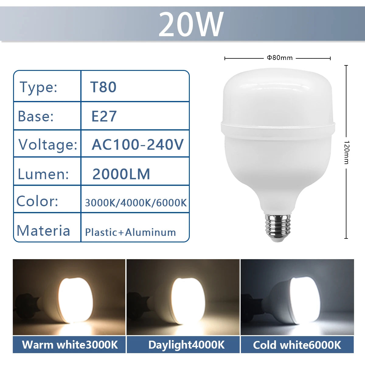 1-5pcs 50W 10W 5000lm Super Bright LED