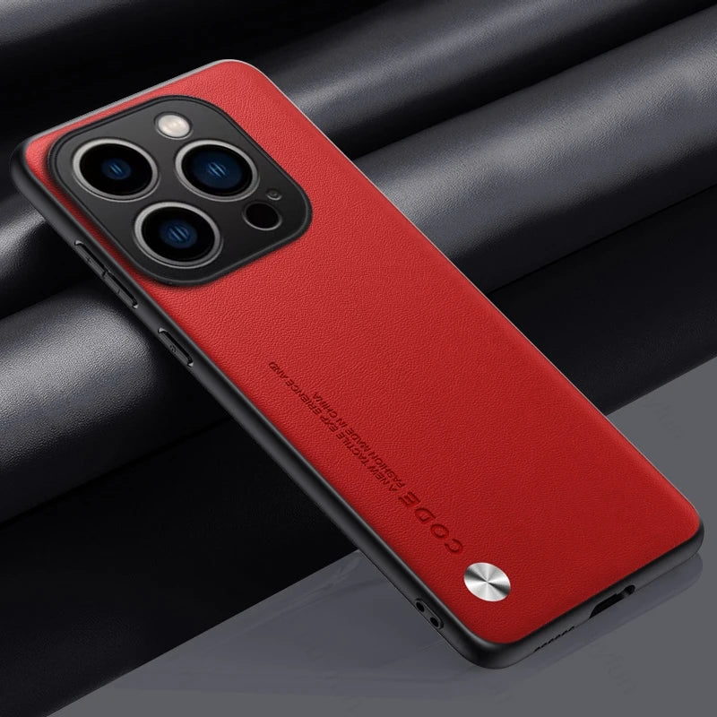 For iPhone 16 Pro Max Case Premium PU Leather Back Cover iPhone16 I Phone 16Pro 16 ProMax Plus Silicone Bumper Shockproof Coque