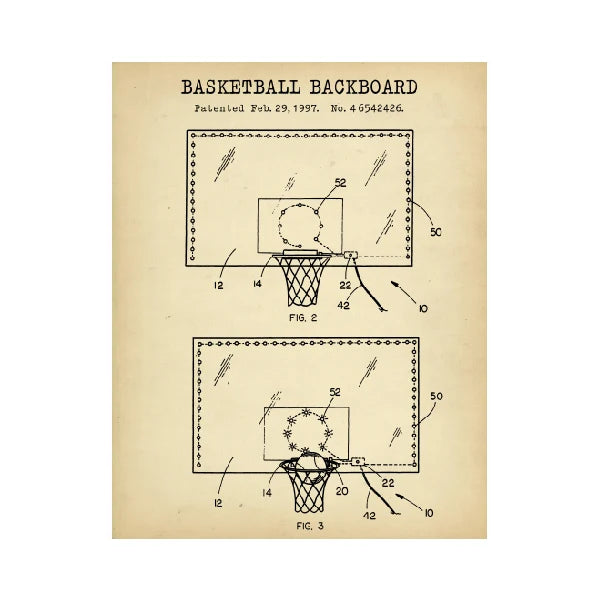 Basketball Court Posters Canvas Art Prints , Sports Basketball Canvas Painting Retro Wall Picture Boys Room Art Decor