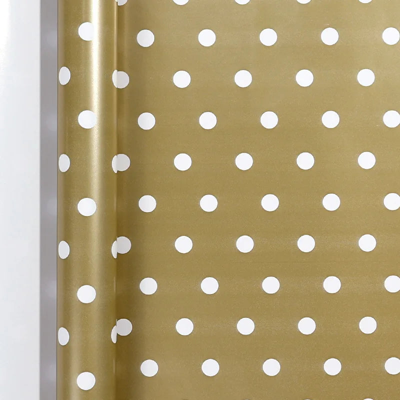 17" X 120" Wrapping Paper Roll Gold Dots Metallic Color With Snowflake Xmas Tree Gifts Pattern for Christmas Birthday Party