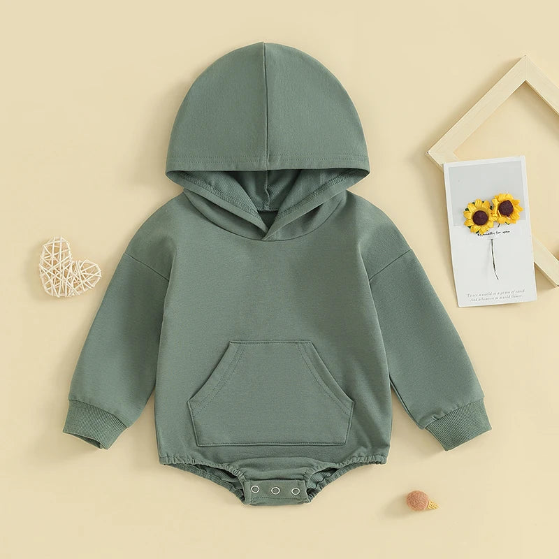 0-24months Baby Hooded Romper Long Sleeve