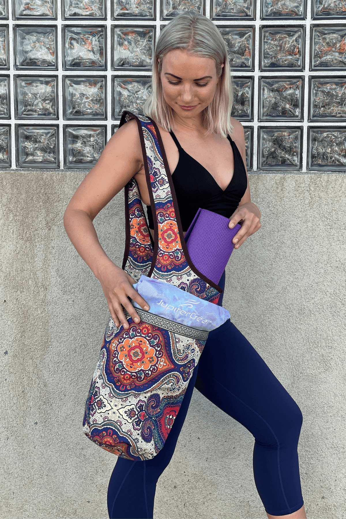 Yoga Mat Carrying Tote Bag With Large Pockets