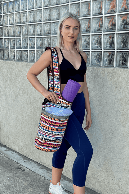 Yoga Mat Carrying Tote Bag With Large Pockets