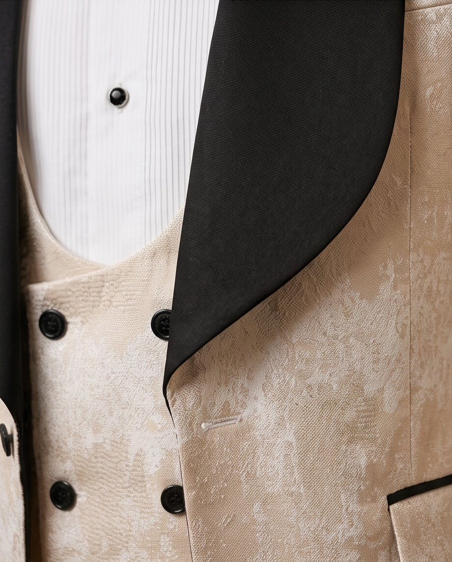 The "Midnight Gala" Champagne Tuxedo Set