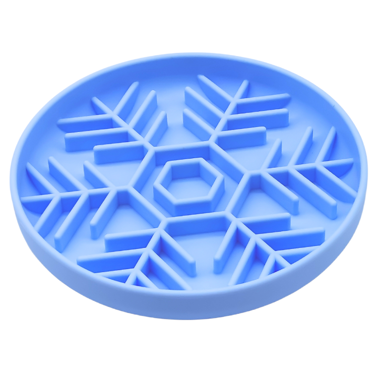 Pet Silicone Slow Feeder -snowflake Shaped Dog Bowl