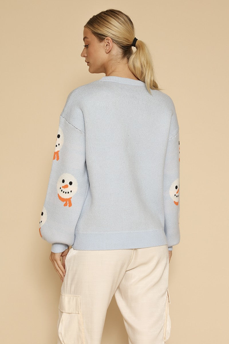 All Over Snowman Holiday Knit Sweater