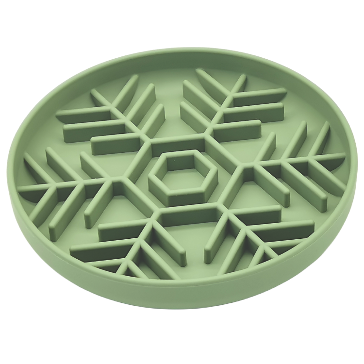 Pet Silicone Slow Feeder -snowflake Shaped Dog Bowl