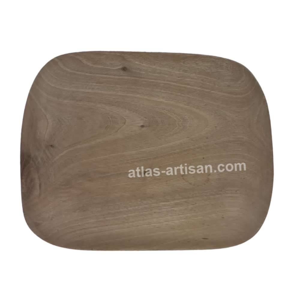 3 Square Plates Walnut