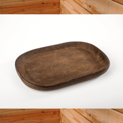 3 Square Plates Walnut