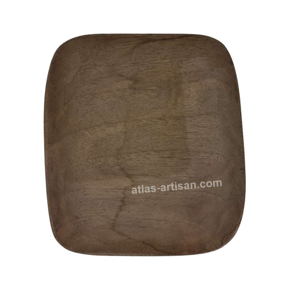 3 Square Plates Walnut