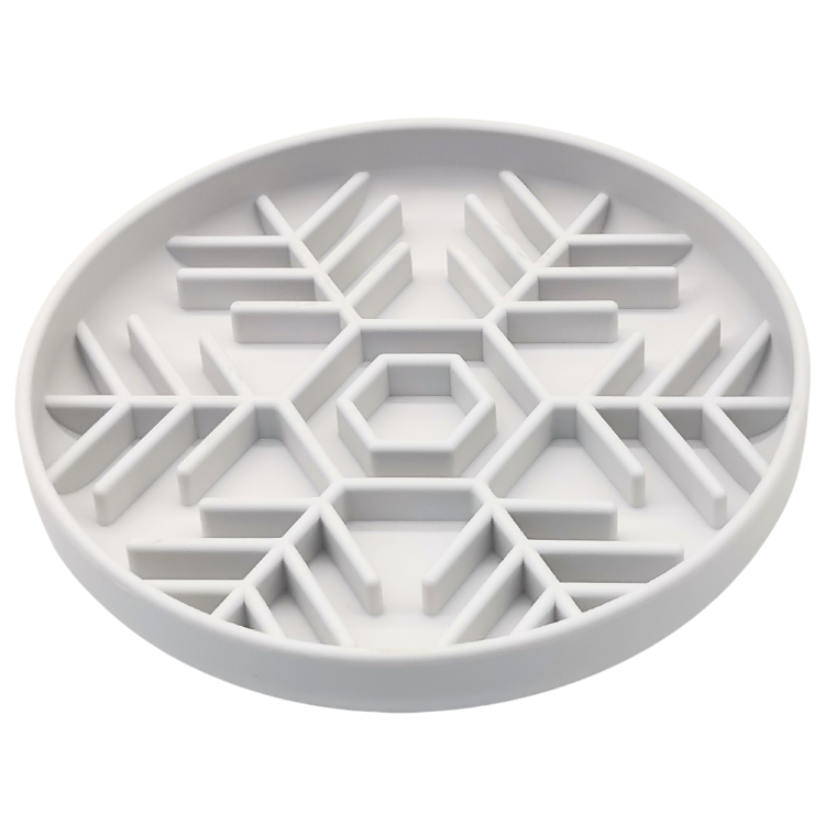 Pet Silicone Slow Feeder -snowflake Shaped Dog Bowl