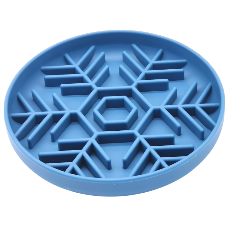 Pet Silicone Slow Feeder -snowflake Shaped Dog Bowl