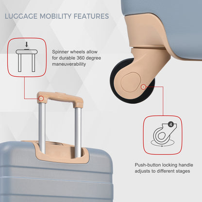 5-Piece Luggage Set With Expandable Travel Bag - Includes 16", 20", 24", 28" Suitcases With 360° Spinner Wheels and Adju