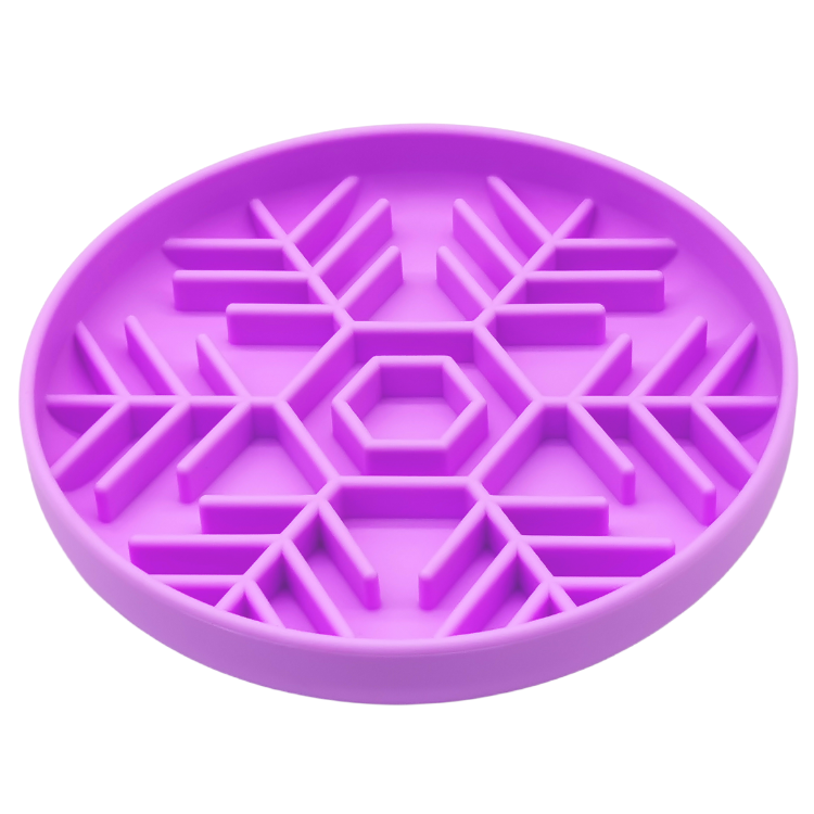 Pet Silicone Slow Feeder -snowflake Shaped Dog Bowl