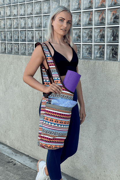 Yoga Mat Carrying Tote Bag With Large Pockets