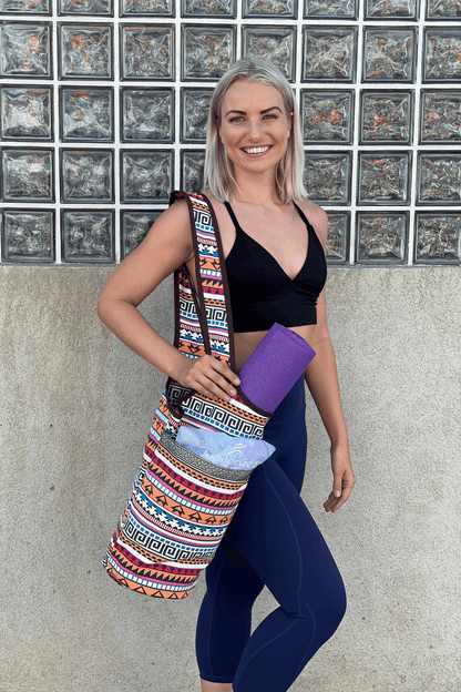 Yoga Mat Carrying Tote Bag With Large Pockets