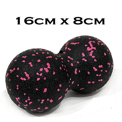 EPP Fitness Ball Double Lacrosse Massage Ball Set Mobility Peanut Ball for Self-Myofascial Release Deep Tissue Yoga Gym Home