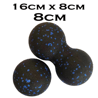 EPP Fitness Ball Double Lacrosse Massage Ball Set Mobility Peanut Ball for Self-Myofascial Release Deep Tissue Yoga Gym Home