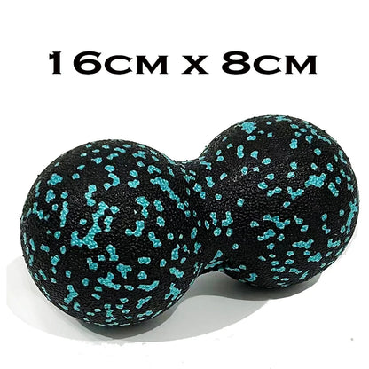 EPP Fitness Ball Double Lacrosse Massage Ball Set Mobility Peanut Ball for Self-Myofascial Release Deep Tissue Yoga Gym Home