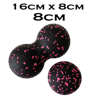 EPP Fitness Ball Double Lacrosse Massage Ball Set Mobility Peanut Ball for Self-Myofascial Release Deep Tissue Yoga Gym Home