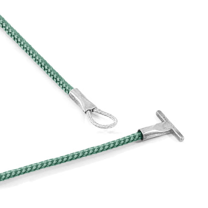 Mint Green Cambridge Silver and Rope Bracelet