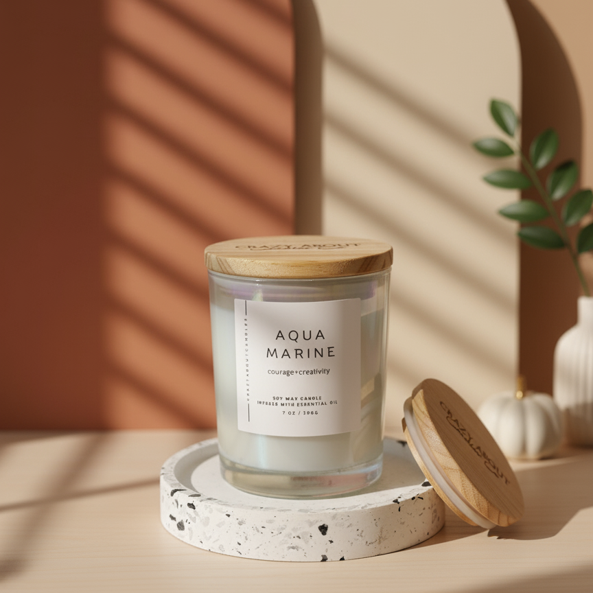 Energy Crystal Candle — Natural Soy Wax, Aromatherapy & Healing Crystals