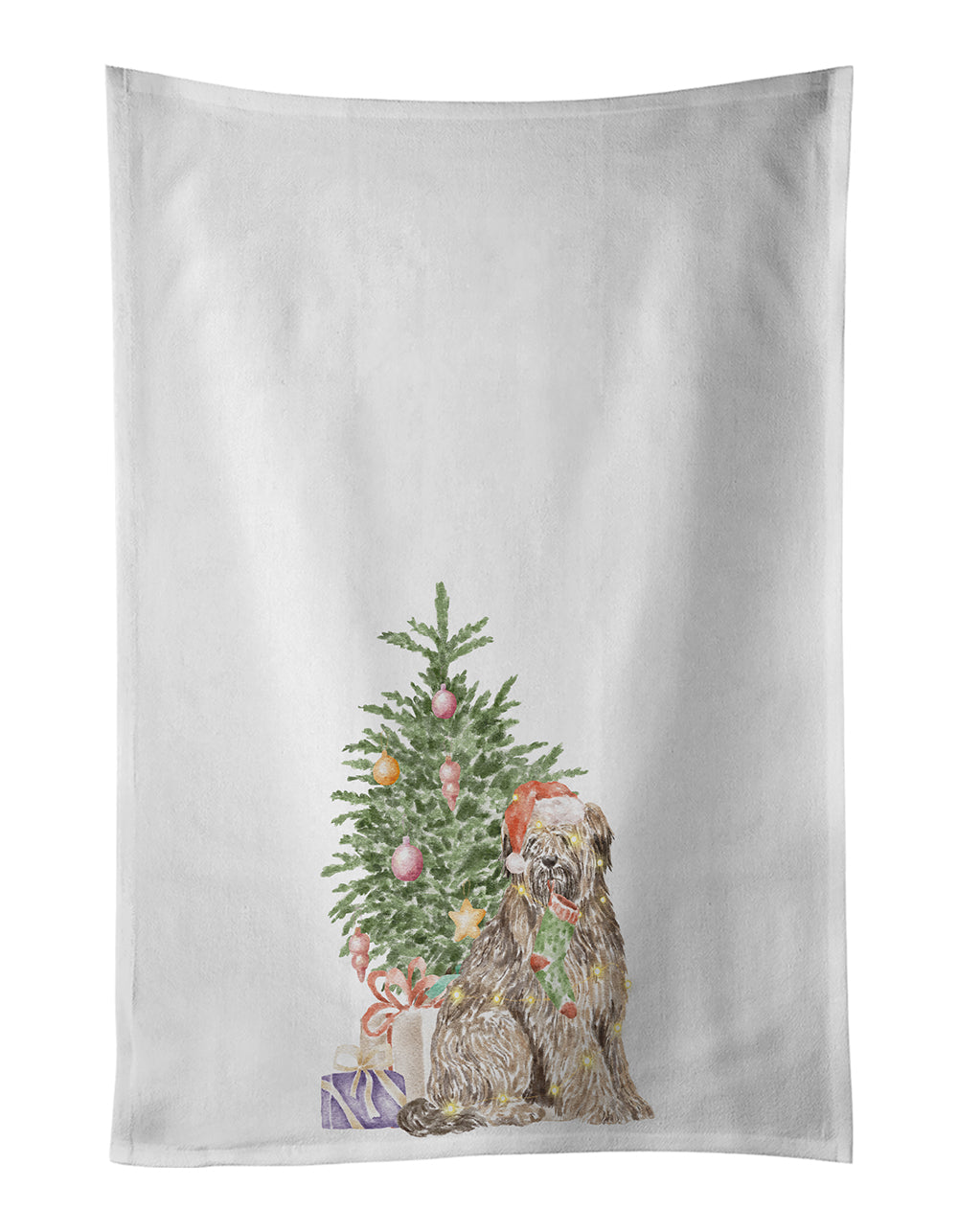 Briard Christmas Presents and Tree Kitchen Towel Set of 2