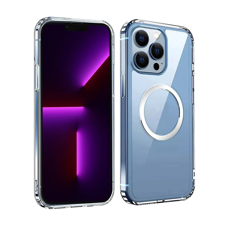 Us Stock Luxury Shockproof Clear Transparent Silicone Phone Case for Iphone 16 Support Wireless Charging Magnetic Back Cover