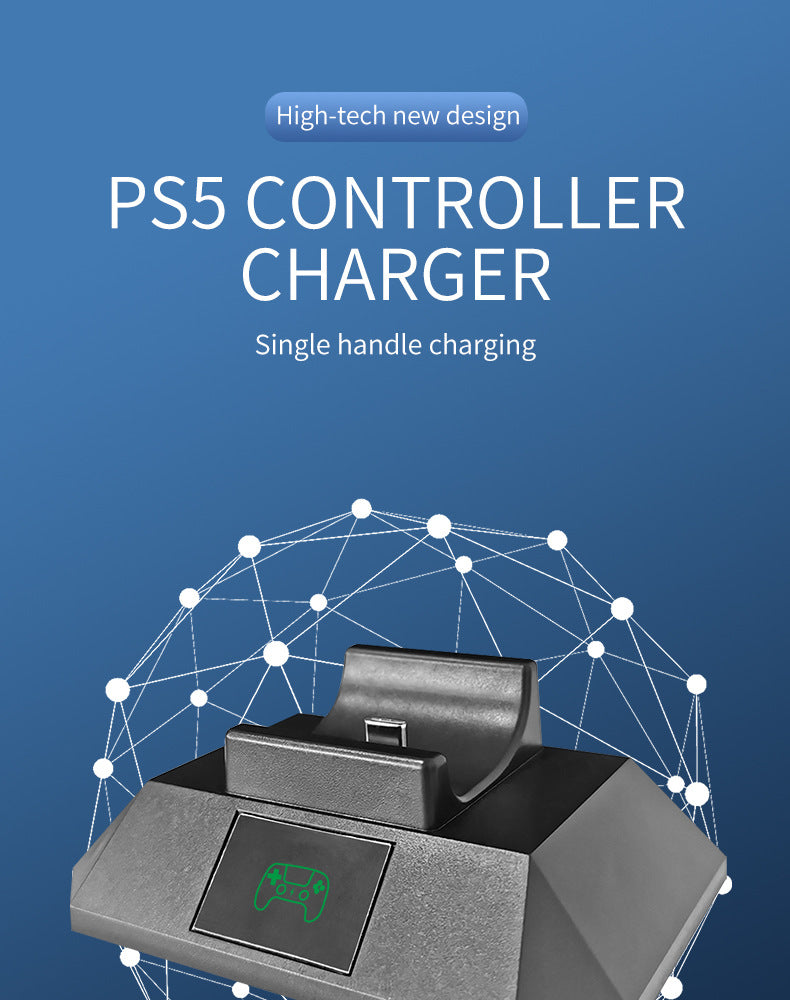 Single USB Fast Charge Expansion Dock for PS5 Controller Plastic Charger With LED Indicators