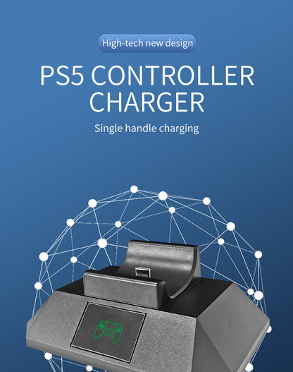 Single USB Fast Charge Expansion Dock for PS5 Controller Plastic Charger With LED Indicators