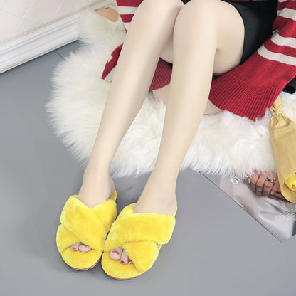 2021 New Winter Indoor Children Kids Ladies Home Soft Shoes Fashion Fur Slippers for Women