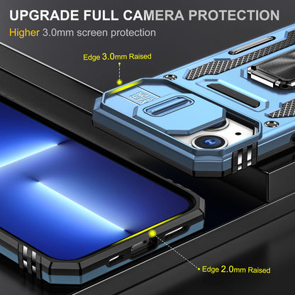 LeYi New Design Armor Shockproof Accessories With Ring Holder Slider Camera Protector Cell Phone Case for Iphone 14 Pro Max