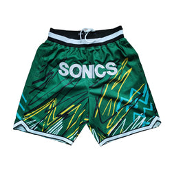 Embroidery Basketball Shorts Retro Sweat Vintage Bulls Magic Heat All Star Basketball Wear Shorts Zipper Pockets Just Men Don