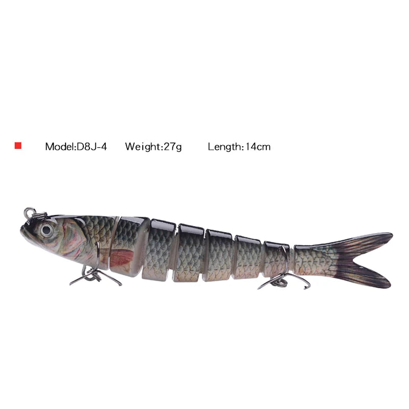 Fishing Bait Sinking Wobblers Fishing Tools 14cm28g17g Fishing LurefiShing Gaccessories  8 Segment Hard Lures for Fishing Lure
